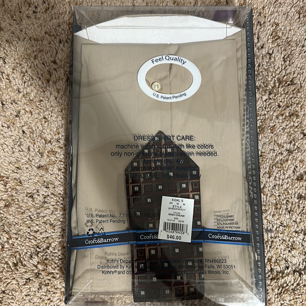 MENS 2X DRESS SHIRT WITH TIE - Picture 2 of 3